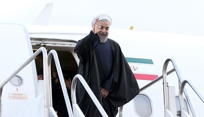 الرئيس روحاني يصل الى روما على رأس وفد رفيع