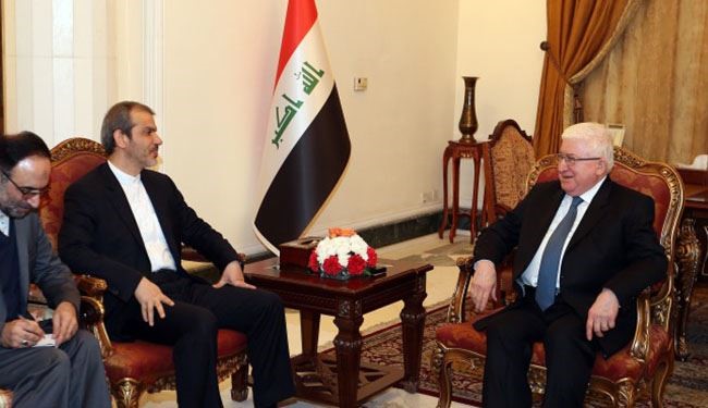 الرئيس العراقي یؤکد اهمیة تعزیز التعاون الاقتصادي مع ايران