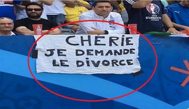 مشجع إيطالي يطلب الطلاق من زوجته على مدرجات يورو 2016
