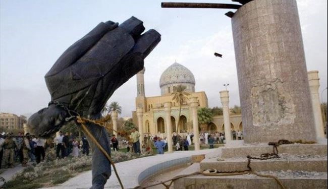 صدام در لحظه سرنگون شدن مجسمه‌اش کجا بود؟