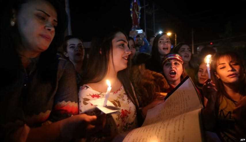 پایکوبی مسیحیان عراق برای آزادی شهر قراقوش (تصاویر)