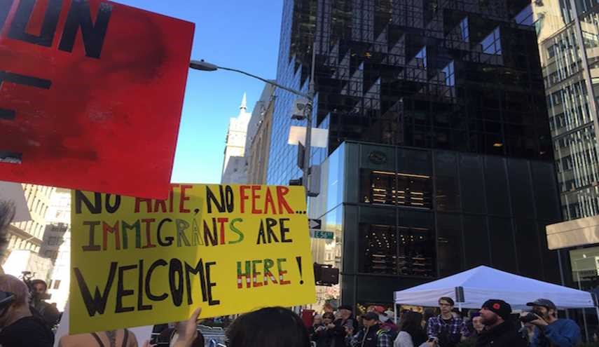 ادامۀ تظاهراتِ نیویورکی‌ها ضد ترامپ