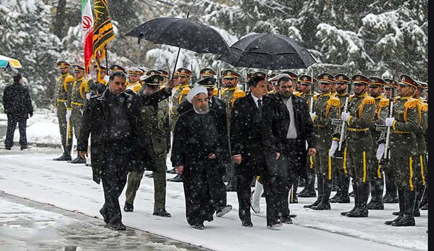 استقبال رسمی از رییس جمهور اسلوونی در روز برفی +عکس