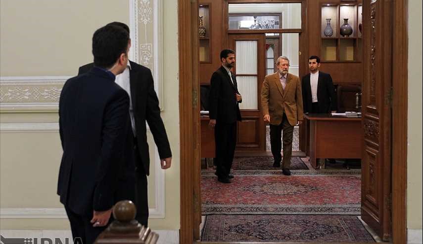 لقاء رئيس مجلس الشورى الاسلامي مع رئيس المجلس الاستشاري الاندونيسي