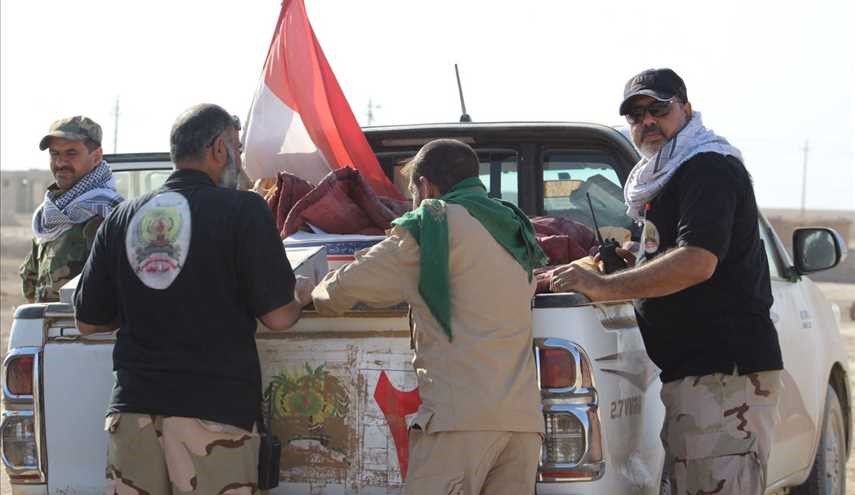 الدعم اللوجستي لقوات الحشد الشعبي العراقية و إيصال المواد الغذائية الى قاطع القيارة وحدود تلعفر