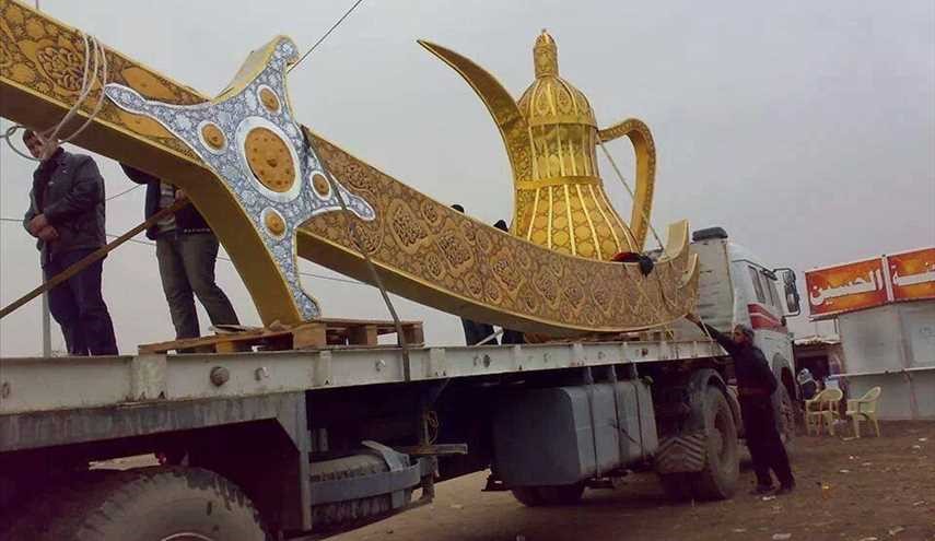 تنصيب أطول سيف ذوالفقار في مدينة النجف الأشرف