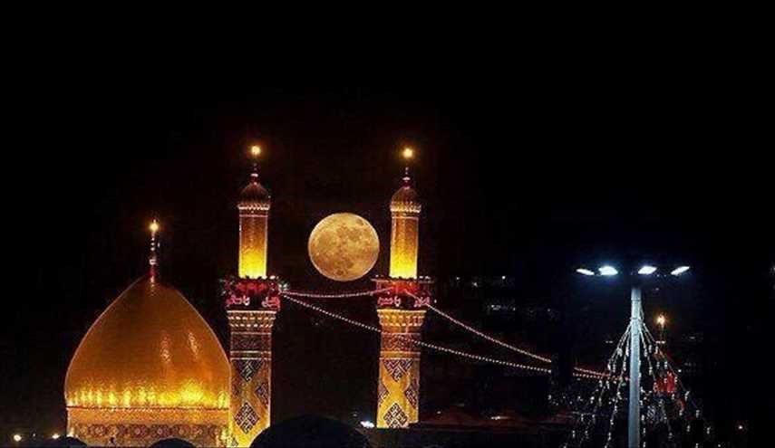 القمر يجتمع مع قمر بني هاشم في منظر قل نظيره قناة العالم الاخبارية