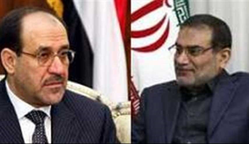 نوری المالکی با دبیر شورای عالی امنیت ملی دیدار می‌کند