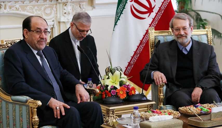 دیدار نوری المالکی با رئیس مجلس شورای اسلامی | تصاویر