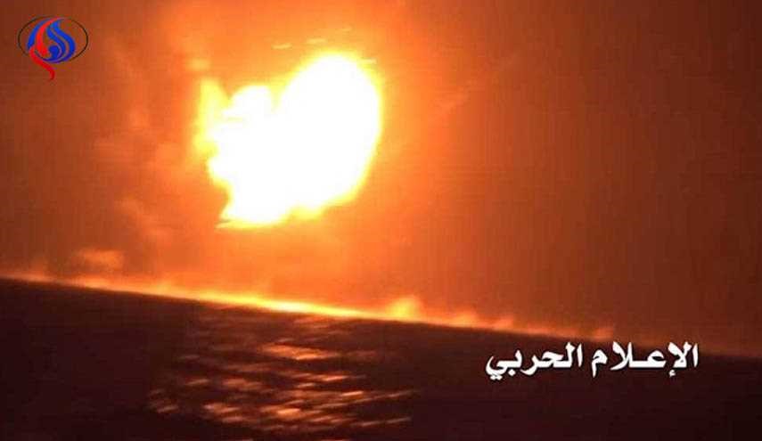 انهدام قایق جنگی سعودی ها در ساحل تعز