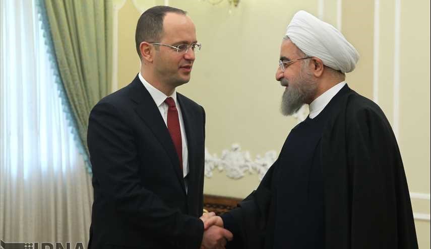 الرئيس الايراني حسن روحاني يلتقي بوزير خارجية ألبانيا