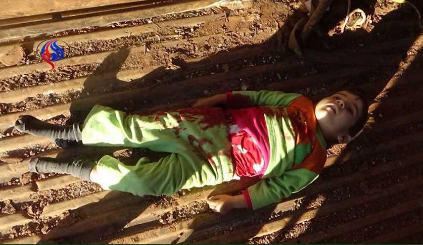 صورة : استشهاد طفلة بقصف المسلحين الفوعة في ريف إدلب