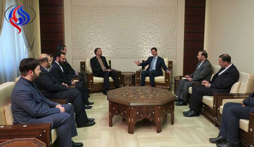 الأسد مستقبلا عبد اللهيان: نثني على دعم ايران لنا في مواجهة الارهابيين