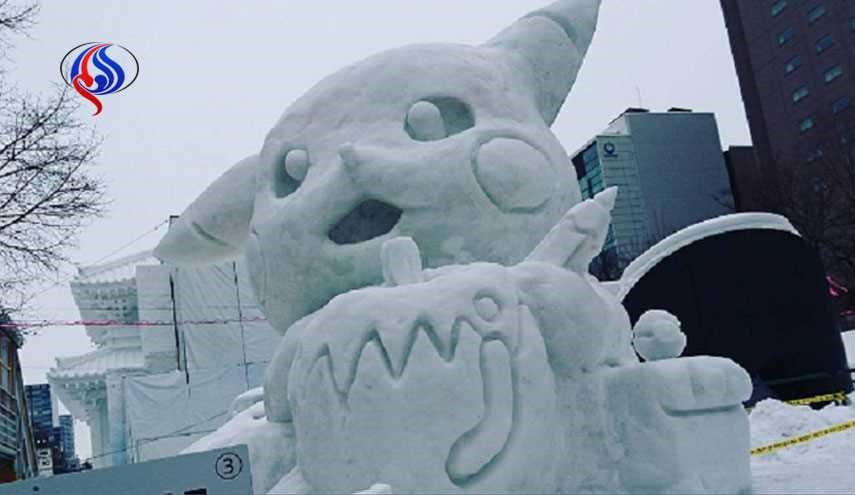 آغاز جشنواره برف ژاپن با مجسمه‌های ترامپ!+عکس