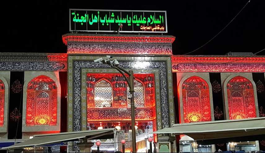 صور مابين العتبتين الحسينية والعباسية في كربلاء المقدسة بالعراق