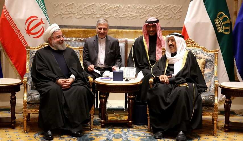 دیدار رئیس جمهوری و امیر کویت در کاخ امیری کویت/ تصاویر