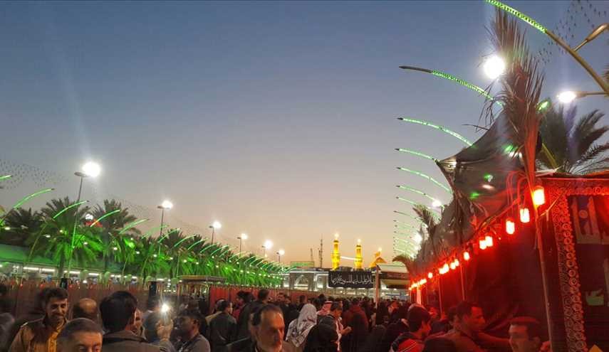 صور حديثة لحرمي المرقدين الحسيني والعباسي المقدسين  في كربلاء المقدسة