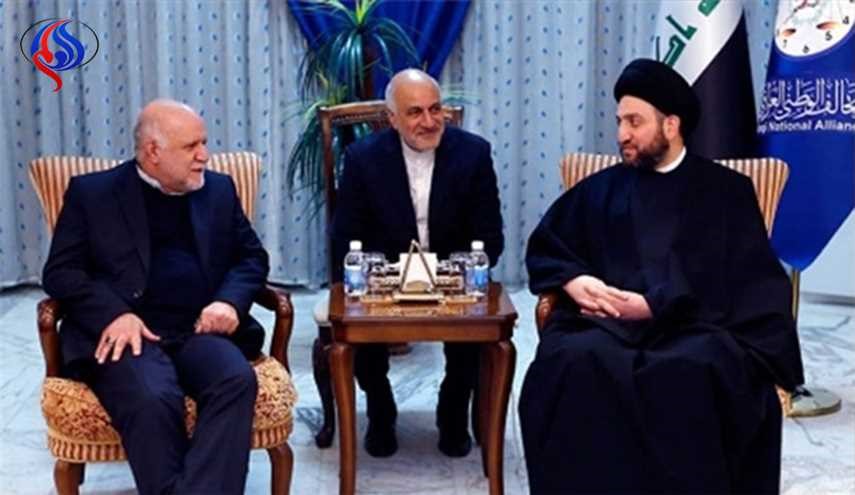 عمار الحكيم يبحث مع وزير النفط الإيراني حل مشاكل الحقول المشتركة