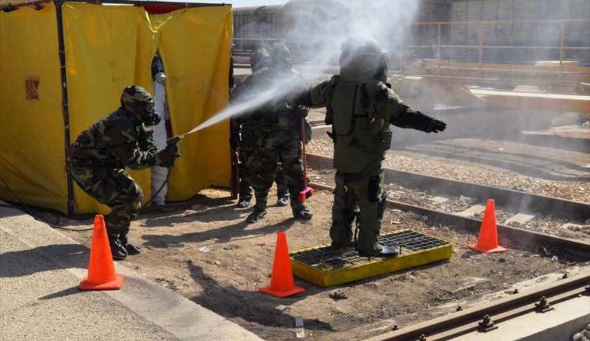 بالصور...تدريبات مديرية الدفاع المدني في محافظة المثنى لمواجهة هجوم كيميائي محتمل