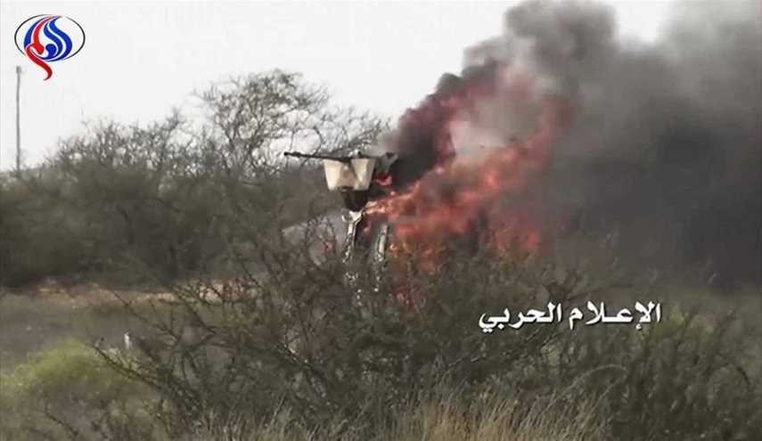 انهدام خودروهای نظامی مزدوران سعودی در یمن