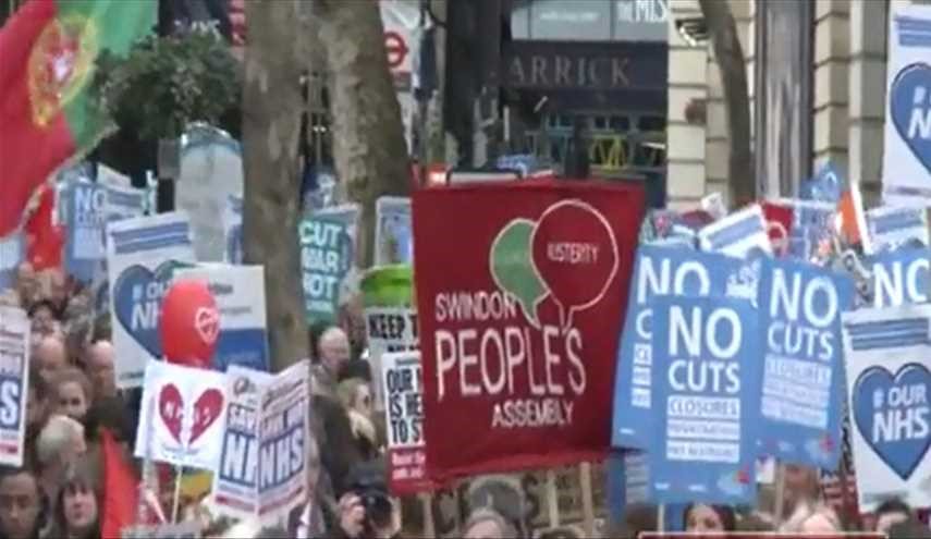 تصاویر؛ اعتراض انگلیسی‌ها به وضعیت بهداشت و درمان