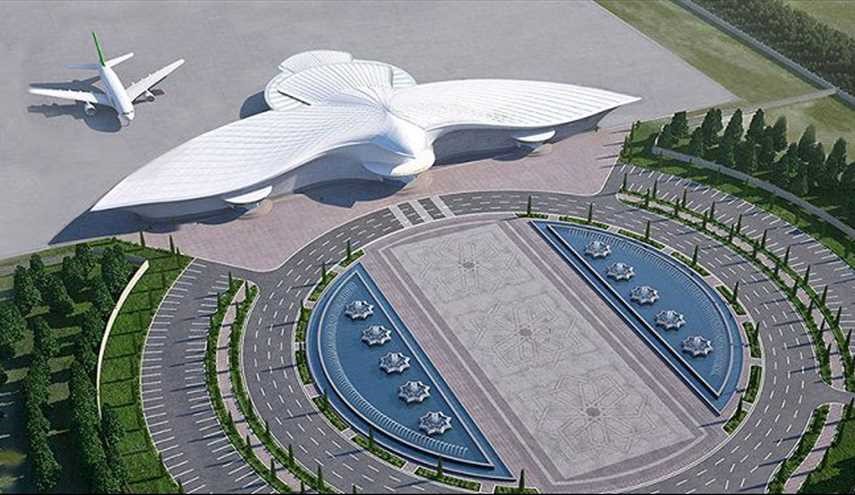 بالصور..مطار مبني بشكل صقر في عشق آباد عاصمة تركمانستان