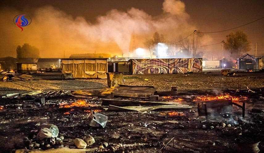 آتش سوزی در اردوگاه پناه جویان در فرانسه