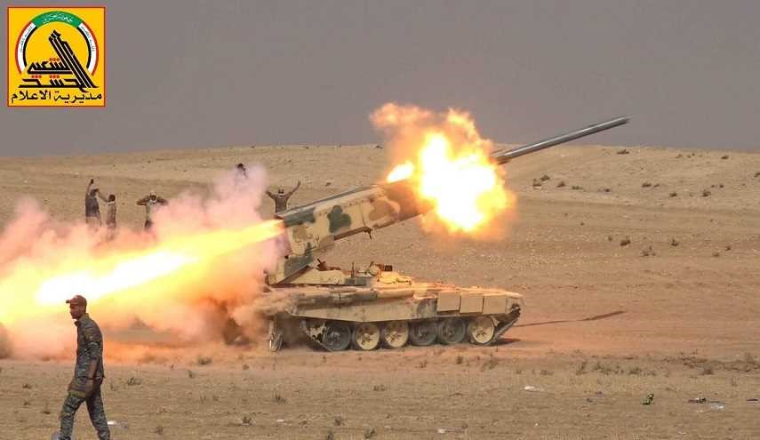 صاروخ البركان للحشد الشعبي يدمر مضافة لداعش في صحراء الموصل