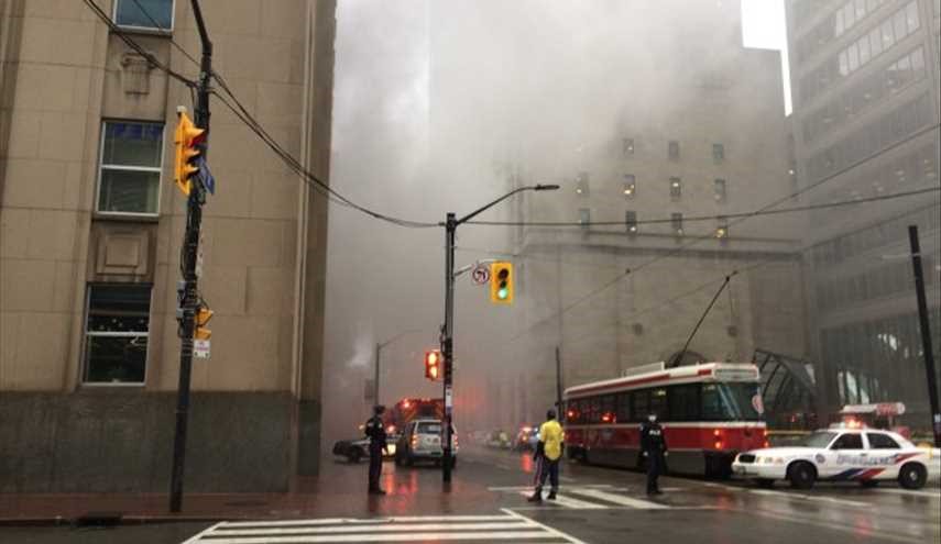 انفجار قوي بحي المال في تورونتو بكندا