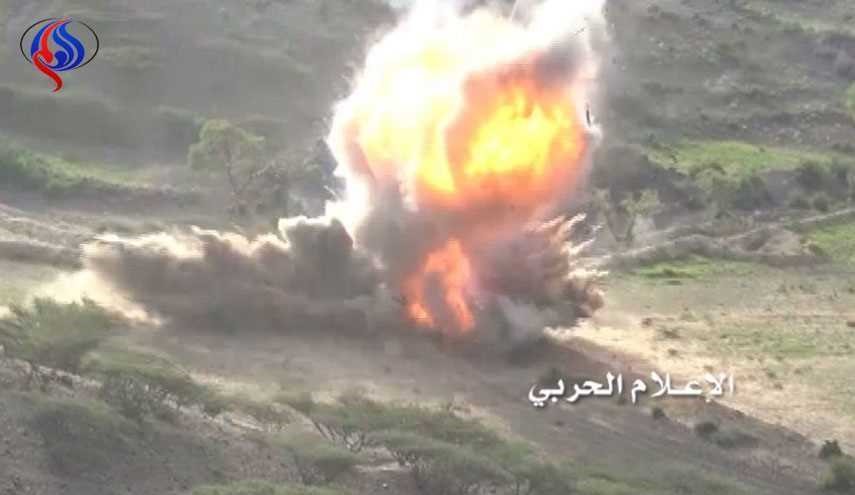 انهدام زره پوش متجاوزان توسط نیروهای یمنی