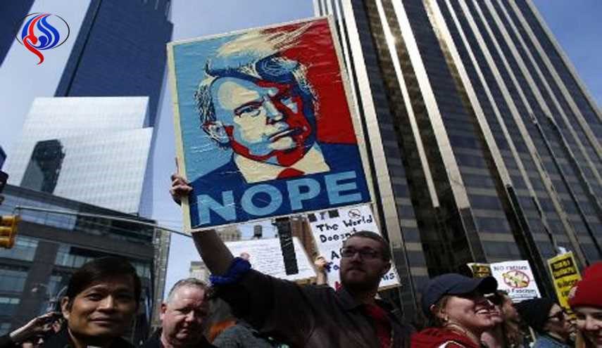 اعتراض نیویورکی‌ها به نخستین حضور ترامپ در این شهر