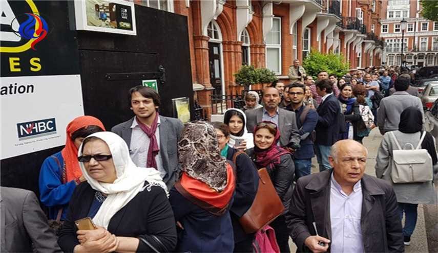 حضور پرشور ایرانیان مقیم لندن در انتخابات ریاست جمهوری + عکس