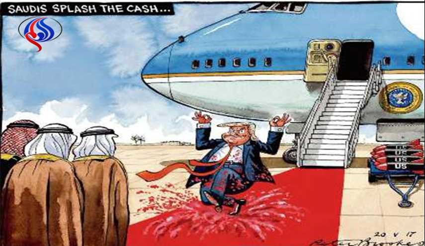 کاریکاتور؛  قدم های خونین ترامپ به سوی سعودی ها