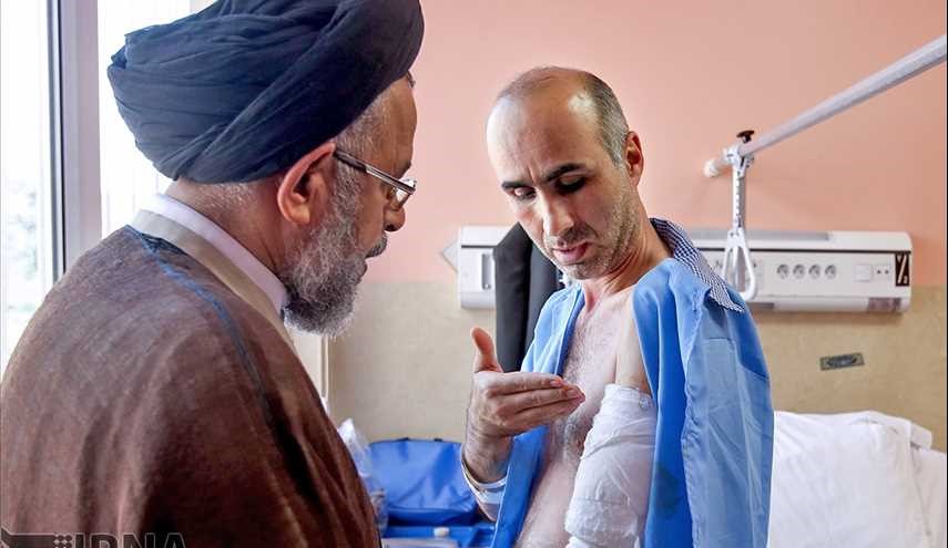 Intelligence minister visiting the injured of Tehran attacks