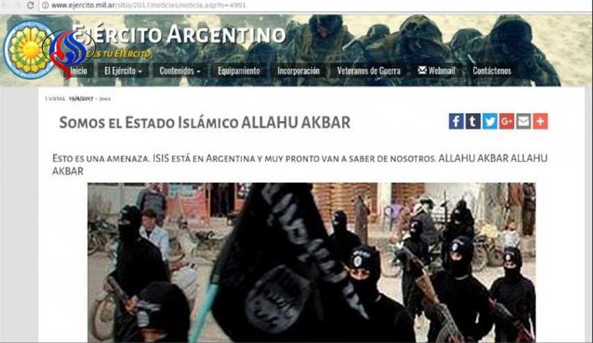 تصاویر داعش روی سایت اینترنتی ارتش آرژانتین!