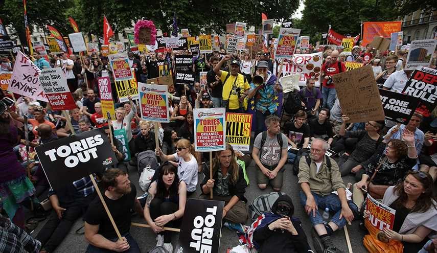 الالاف يتظاهرون في لندن ضد حكومة تيريزا ماي