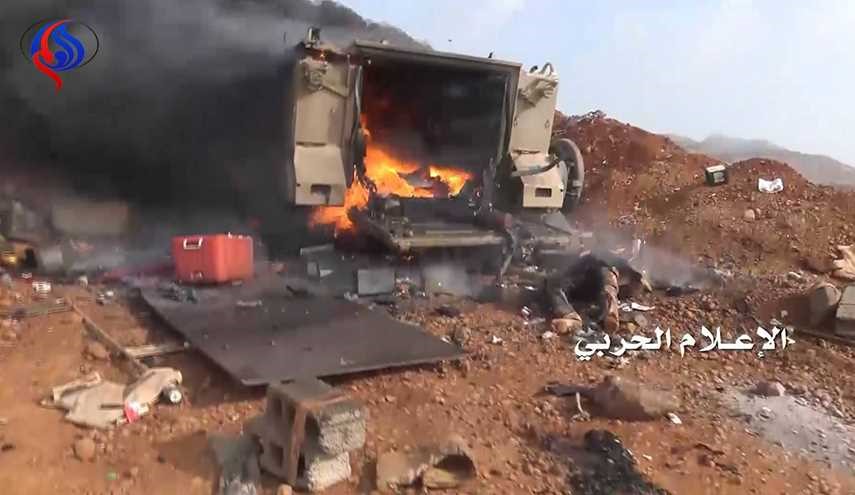 ارتش یمن چندین خودروی نظامی عربستان را منهدم کرد