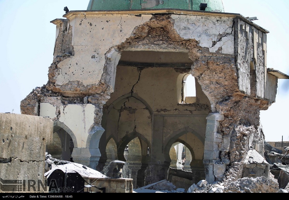 عکس‌هایی از مسجد «النوری»در موصل پس از آزادسازی