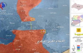 نقشه میدانی مناطق تحت کنترل ارتش سوریه در بادیه الشام