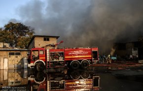 آتش سوزی در چند انبار کالا در خیابان فدائیان اسلام