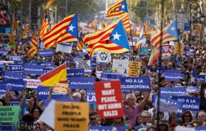 تظاهرات علیه تروریسم در بارسلون اسپانیا