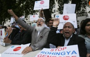 تظاهرات مسلمانان انگلیس علیه جنایت در میانمار
