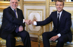 ماکرون: پاریس از «آشتی ملی» در عراق حمایت می‌کند/ العبادی رسما بازپس‌گیری حویجه را اعلام کرد