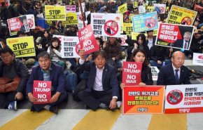 تظاهرات علیه ترامپ در کره جنوبی