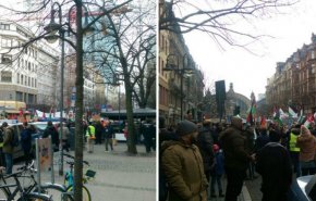 تظاهرات در فرانکفورت علیه سیاست‌های ترامپ در زمینه قدس