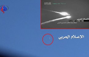 شاهد لحظة استهداف طائرة إف 15 في سماء صنعاء