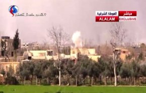 پخش «امان نامه» از سوی بالگردهای ارتش سوریه در غوطه شرقی + فیلم