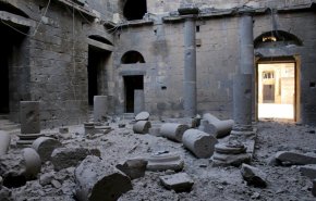 هذا مافعله الارهابيون بقصر زين العابدين الروماني في درعا