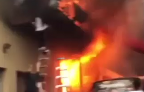 دختران گرفتار در آتش، خود را از بالکن پرت کردند+فیلم
