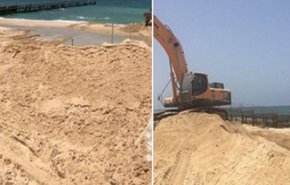 صهیونیست‌ها در ساحل غزه دیواره دریایی احداث می‌کنند

